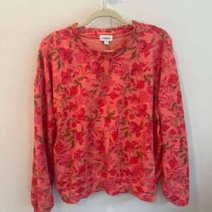 Evereve Red and Pink Floral Sweatshirt